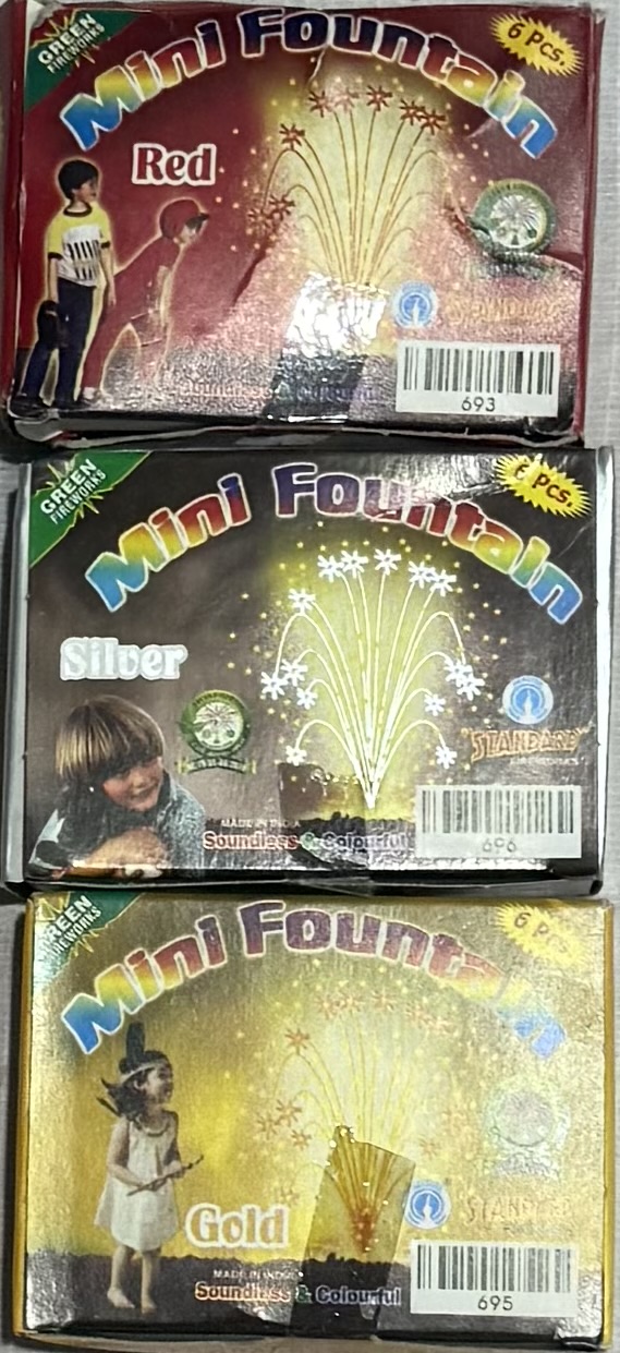 MINI FOUNTAIN (RED/GOLD/SILVER)(6PCS)
